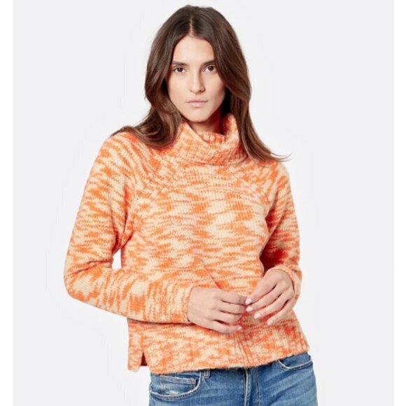 Joie 'Kaine' Chunky-Knit Turtleneck Pullover Sweater, Tiger Lily - Picture 1 of 3